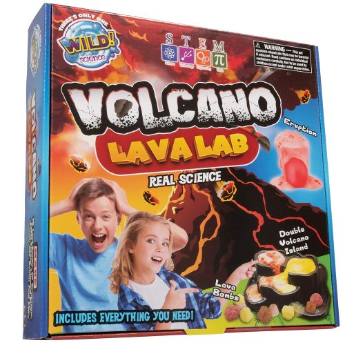  WILD! Science - WS/65L Volcano Lava Lab - Science Kits for Kids - STEM - Erupting Volcano Experiment, Multicolor