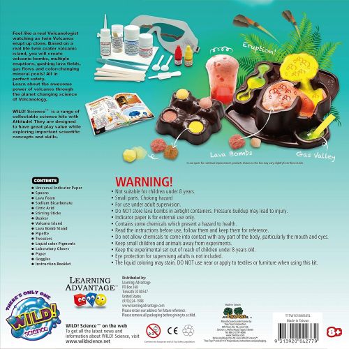  WILD! Science - WS/65L Volcano Lava Lab - Science Kits for Kids - STEM - Erupting Volcano Experiment, Multicolor