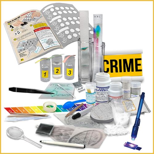  [아마존베스트]WILD! Science Crime Scene Investigation - Forensic Science Kit - Ages 8+ - Match Fingerprints, Analyze DNA, Find Secret Messages and More!