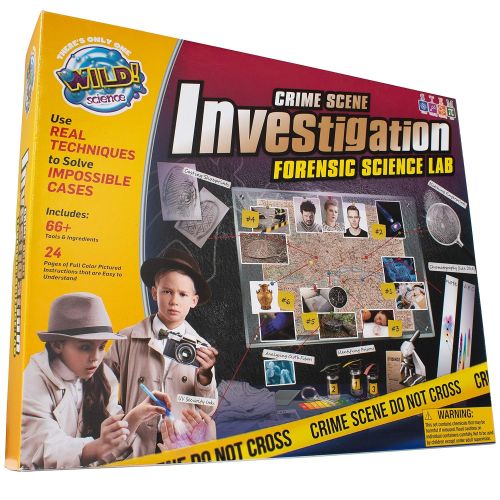  [아마존베스트]WILD! Science Crime Scene Investigation - Forensic Science Kit - Ages 8+ - Match Fingerprints, Analyze DNA, Find Secret Messages and More!