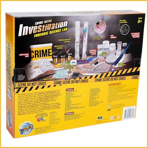  [아마존베스트]WILD! Science Crime Scene Investigation - Forensic Science Kit - Ages 8+ - Match Fingerprints, Analyze DNA, Find Secret Messages and More!