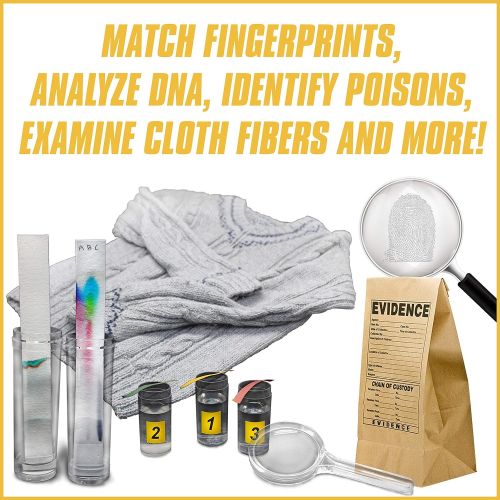  [아마존베스트]WILD! Science Crime Scene Investigation - Forensic Science Kit - Ages 8+ - Match Fingerprints, Analyze DNA, Find Secret Messages and More!