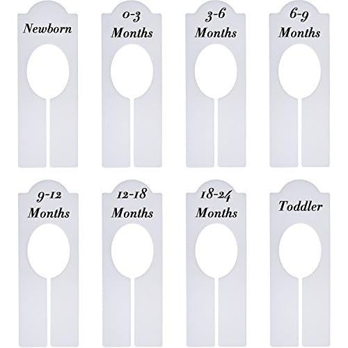  [아마존베스트]WILLBOND 8 Pieces Closet Dividers Baby Boy Girl Clothing Rack Size Dividers with Sizes Newborn to 18-24 Months