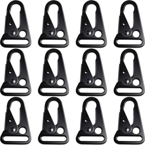  WILLBOND 12 Pieces 1 Inch Enlarged Mouth Clip Sling Clasp Olecranon Hook for Keychain Snap Hooks Outdoor Bag