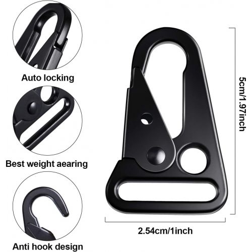  WILLBOND 12 Pieces 1 Inch Enlarged Mouth Clip Sling Clasp Olecranon Hook for Keychain Snap Hooks Outdoor Bag