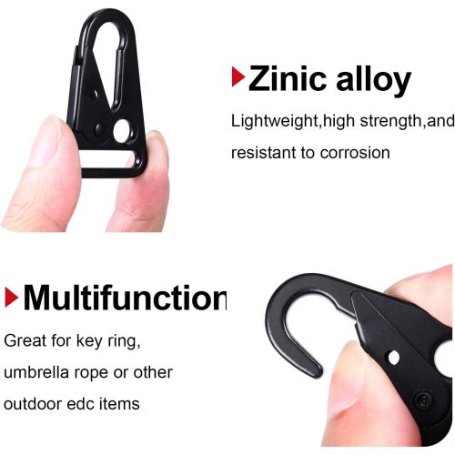  WILLBOND 12 Pieces 1 Inch Enlarged Mouth Clip Sling Clasp Olecranon Hook for Keychain Snap Hooks Outdoor Bag