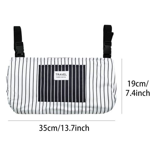  WILNARA Universal Stroller Organizer Bag Handbag, Dual Use Stripe Storage Bag with Cup Holder, Carry Handle...
