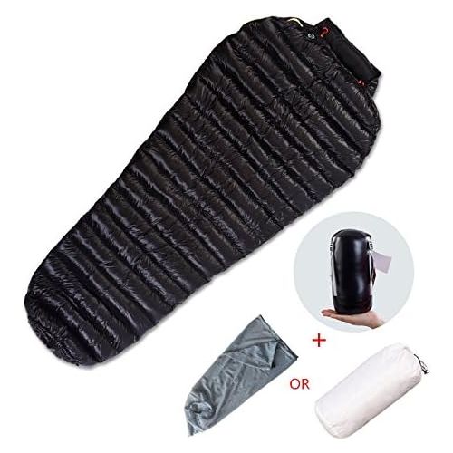  WIND HARD Goose Down Sleeping Bag Ultralight Mummy Bag with Lightweight Compression Sack 800 Fill Power 11 Degree 52F