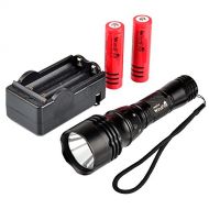 WINDFIRE WindFire CREE XM-L T6 L2 LED 1800Lm 5 Modes Waterproof Scuba Diving Flashlight Underwater Submarine Light Lamp Torch +AC Charger & 2 X WindFire 18650 Rechargeable Batteries for Div