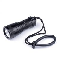 WINDFIRE Underwater Dive Lighting Lamp Torch 1800lm Cree Xml-T6 L2 LED Flashlight 150m Waterproof Scuba Diving Submarine Handheld Torch with Lanyard (Without 3 x AA Battery)- Black