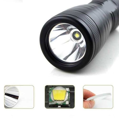  WINDFIRE Underwater Dive Lighting Lamp Torch 1800lm Cree Xml-T6 L2 LED Flashlight 150m Waterproof Scuba Diving Submarine Handheld Torch with Lanyard (Without 3 x AA Battery)- Black
