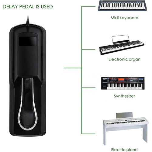  [아마존베스트]WINGO Universal Sustain Pedal for Electronic Midi Keyboards, Synthesizers, Digital Piano with Polarity Switch and 1/4 inches Input Jack