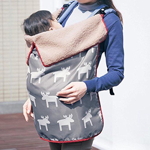  WINGOFFLY Baby Stroller Pram Carrier Windproof Warm Blanket Baby Car Seat Cover with Clip (Gray)