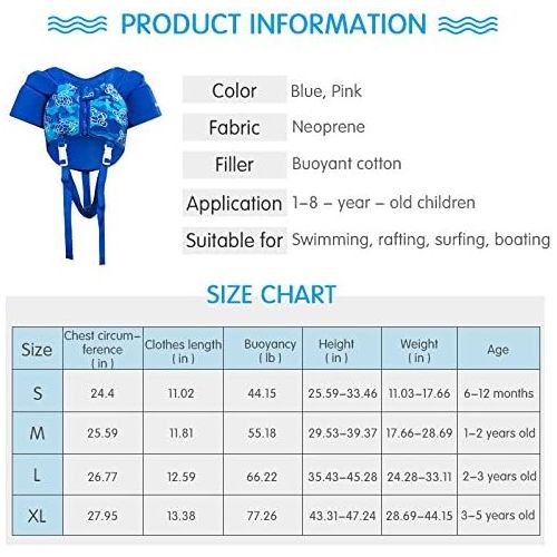  WINGOFFLY Kids Neoprene Watersport Life Jacket Vest Waterski Wetsuit for Children