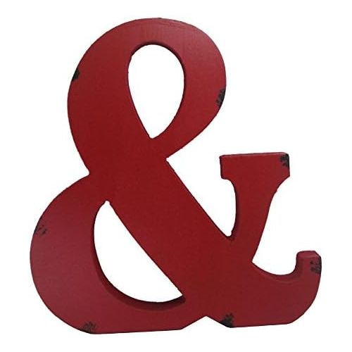  WINGONEER Multi-Color Wood Alphabet Letter Sign Name Kids Room Wedding Nursery Decoration - &_Red