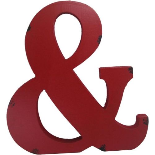  WINGONEER Multi-Color Wood Alphabet Letter Sign Name Kids Room Wedding Nursery Decoration - &_Red