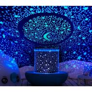 WINICE Prolight Remote Control Seabed Starry Sky Rotating LED Projector Night Light Table Lamp for Children Kids Baby Bedroom (Blue)