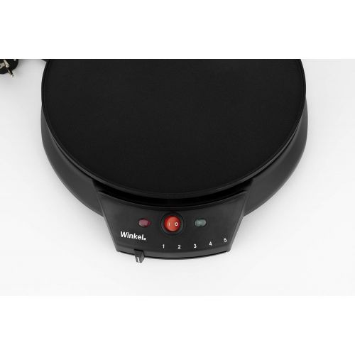  [아마존베스트]WINKEL Angle GOO30Crepes Maker Includes Batter Spreader, 1000W, Black