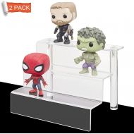 [아마존 핫딜]  [아마존핫딜]WINKINE 2 Pack Clear Acrylic Riser Display Shelf for Amiibo Funko POP Figures, 3-Tier Cupcakes Stand for Cabinet, Countertops, Table, Small(9x6 inch)