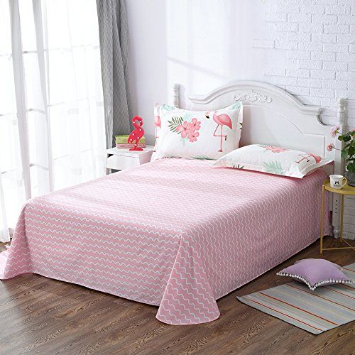  WINLIFE Pink Bedding Set Cotton for Girls Feather Printed Reversible Duvet Cover Set (Feather Twin)