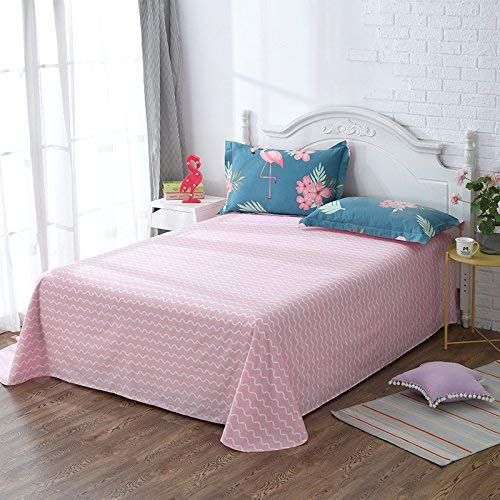  WINLIFE Pink Bedding Set Cotton for Girls Feather Printed Reversible Duvet Cover Set (Feather Twin)