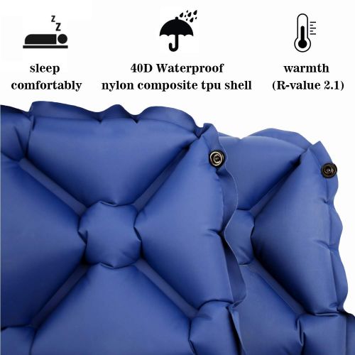  WINNER Camping Sleeping Pad for 2 Person - Inflatable Sleeping Pad, Ultralight Sleeping Mat Come with Connect Buckles, Ultralight Air Sleeping Pad, Folding Camping Mat for Outdoor Backpac