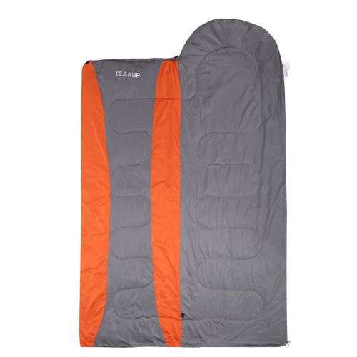  WINNER GEARUP Ultralight 50F Double Sleeping Bags For Spring Summer Camping Hiking With Stuff Sack Teen Sleeping bag For Boys Girls Orange Left Zip And Green Right Zip