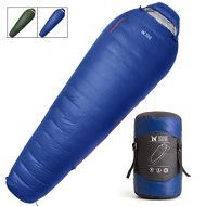 WINNER OUTFITTERS Down Sleeping Bag with 2 Compression Sack, Portable and Lightweight Mummy Sleeping Bag for 3-4 Season Camping, Hiking, Traveling, Backpacking and Outdoor Activiti