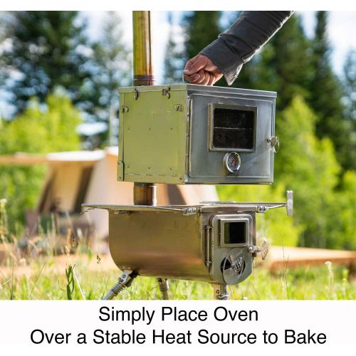  WINNERWELL Fastfold Oven Portable Camp Oven for Wood Burning Stoves and Camp Stoves Food Grade Stainless Steel Folds Flat for Compact Storage