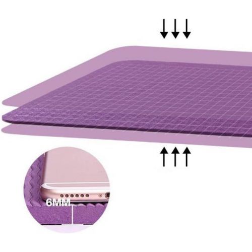  WINOMO TPE6mm Eco-Friendly Yoga Mat Portable Anti-slip Yoga Fitness Pad 183x61x0.6cm (Dark Purple)