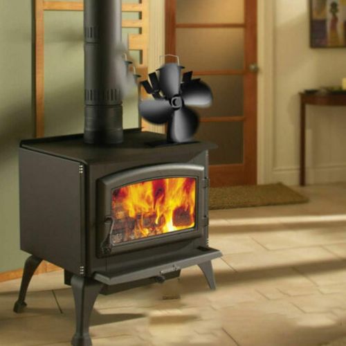  WINOMO 4 Blades Heat Powered Stove Fan Fireplace FanSlient Eco Friendly Wood Burning Stove Fan for Wood Log Burner Fireplace Home Use