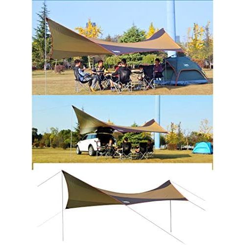  WINTENT Extra Large Lightweight Camping Tarp Shelter Sun Shade Awning Canopy with Poles and Sandbag for 5-8 Person