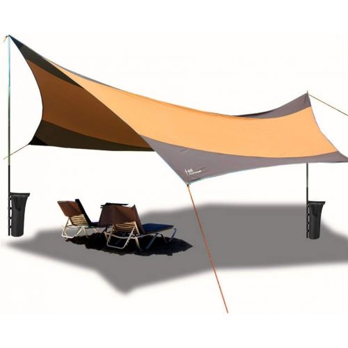  WINTENT Extra Large Lightweight Camping Tarp Shelter Sun Shade Awning Canopy with Poles and Sandbag for 5-8 Person