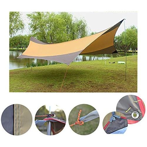  WINTENT Extra Large Lightweight Camping Tarp Shelter Sun Shade Awning Canopy with Poles and Sandbag for 5-8 Person