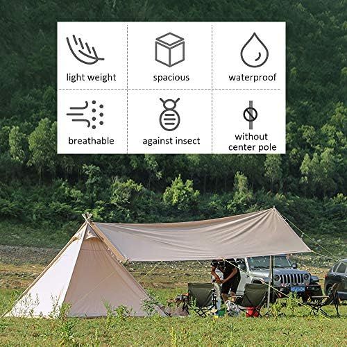  WINTENT Waterproof Cotton Canvas Teepee Tent with Stove Hole for 2-3 Persons