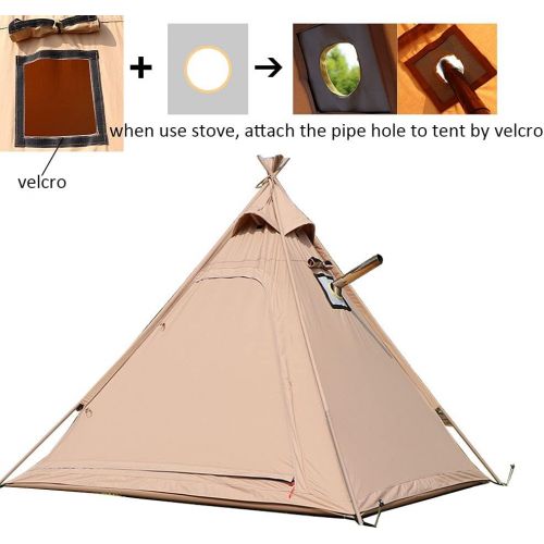  WINTENT Waterproof Cotton Canvas Teepee Tent with Stove Hole for 2-3 Persons