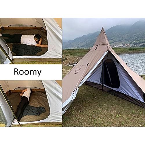  WINTENT 4.3M/14.1ft Waterproof 4 Season Teepee Tent with Stove Jack for Adult Outdoor Camping 5-8 Persons