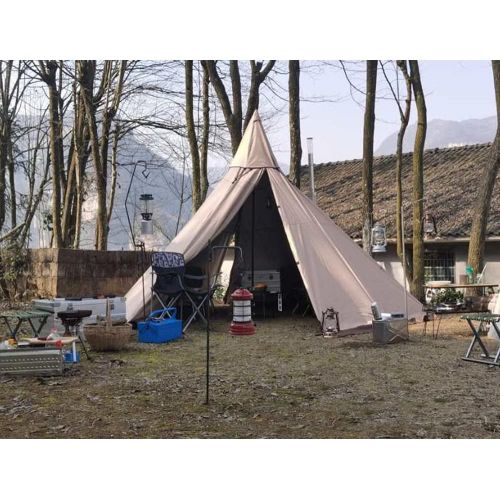  WINTENT 4.3M/14.1ft Waterproof 4 Season Teepee Tent with Stove Jack for Adult Outdoor Camping 5-8 Persons