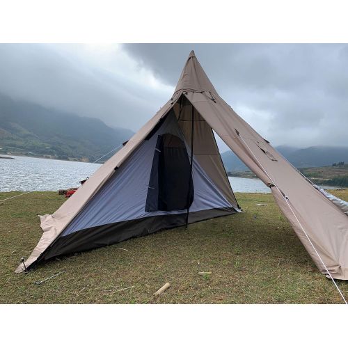  WINTENT 4.3M/14.1ft Waterproof 4 Season Teepee Tent with Stove Jack for Adult Outdoor Camping 5-8 Persons