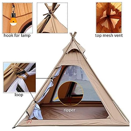  WINTENT Waterproof Cotton Canvas Teepee Tent with Stove Hole for 2-3 Persons