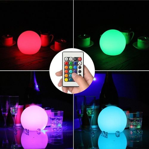  WIOR LED Decorative Ball, 5.9 Waterproof Rechargeable Mood Lamp, Color Changing Cordless Night Lights (Remote Control+RGB Color Changing+USB Cable+DC 5V Adapter+User Manual) Outdoo