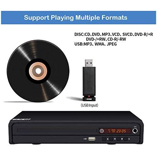  WISCENT Compact DVD Player for TV, DVD Player for Multiple Regions, MP3, DVD/CD Player for Home Users with HDMI/AV/USB/MIC Region Free DVD Player