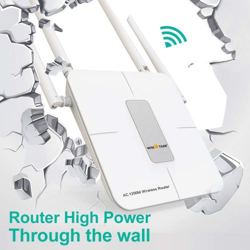  WISE TIGER Wifi Router AC 5GHz Wireless Router for Home Office Internet Gaming Compatible with Alexa