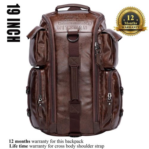  WITZMAN Outdoor Travel Duffels Backpack School Casual Daypack Canvas Rucksack (A6662, Nut Brown)