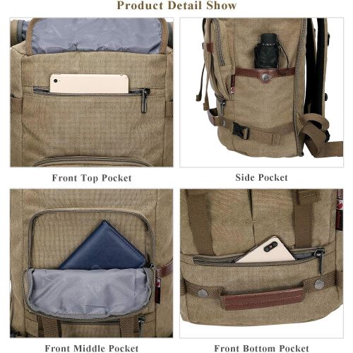  [아마존핫딜][아마존 핫딜] WITZMAN Canvas Backpack Vintage Travel Backpack Hiking Luggage Rucksack Laptop Bags