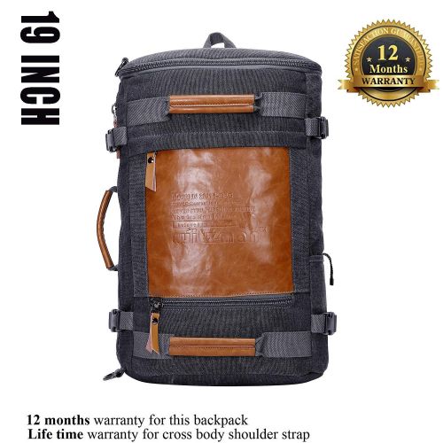  WITZMAN Men Vintage Canvas Rucksack Travel Duffel Backpack Retro Hiking Bag