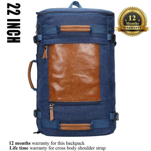  WITZMAN Men Vintage Canvas Rucksack Travel Duffel Backpack Retro Hiking Bag