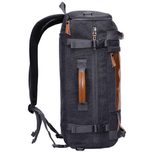  WITZMAN Men Vintage Canvas Rucksack Travel Duffel Backpack Retro Hiking Bag