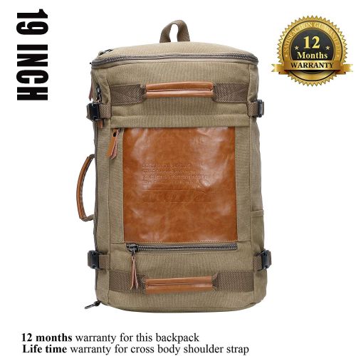  WITZMAN Men Vintage Canvas Rucksack Travel Duffel Backpack Retro Hiking Bag