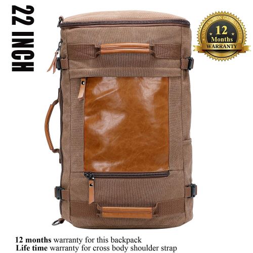  WITZMAN Men Vintage Canvas Rucksack Travel Duffel Backpack Retro Hiking Bag